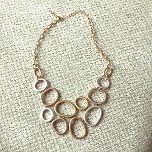 Mixed metal necklace with matching rose gold cuff